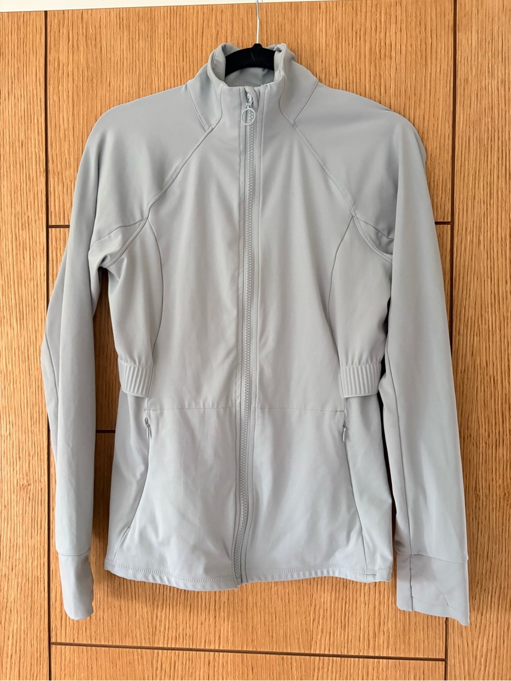Fabletics Light Blue Gray Full-Zip Performance Jacket